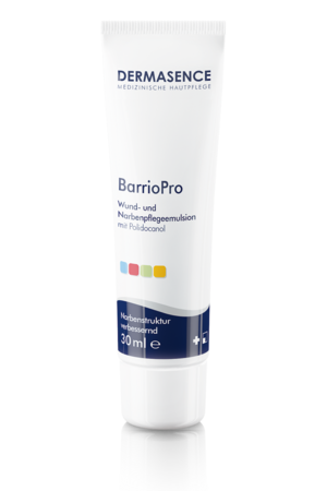 Produktbild Primärverpackung DERMASENCE BarrioPro Wund- und Narbenpflegeemulsion