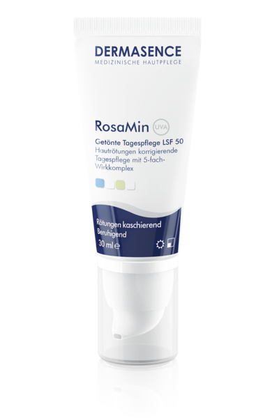 RosaMin getönte Tagespflege LSF 50 Produktbild Primärverpackung DERMASENCE RosaMin getönte Tagespflege LSF 50